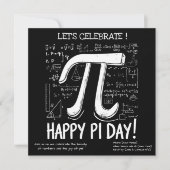Happy Pi Day Party Invitation – Leuke Wiskunde (Voorkant)
