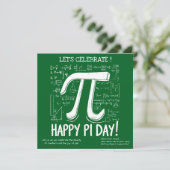 Happy Pi Day Party Invitation – Leuke Wiskunde (Staand voorkant)