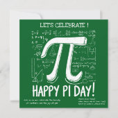 Happy Pi Day Party Invitation – Leuke Wiskunde (Voorkant)