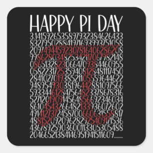 Happy Pi Day Pi-symbool 3.14 Vierkante Sticker