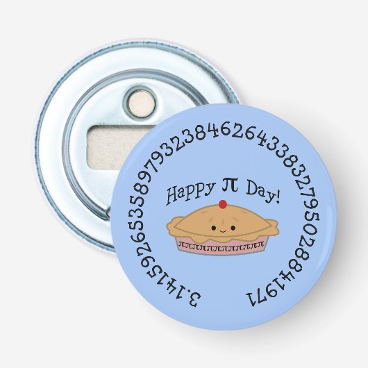 Happy Pi Day Pie Button Flesopener (Voorkant)