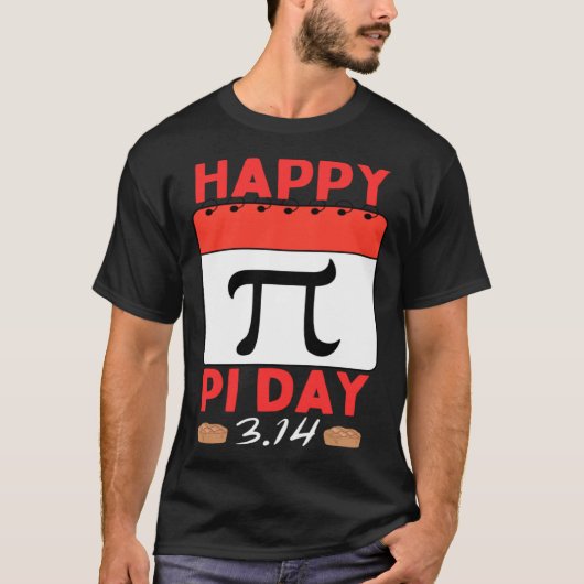 Happy Pi Day Pie Day calendar Mathematics Pi Symbo T-shirt (Voorkant)