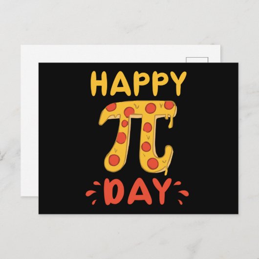Happy Pi Day, Pie Day Pizza-Mathematics Pi-symbool Briefkaart (Voorkant / Achterkant)