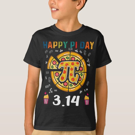 Happy Pi Day, Pie Day Pizza - wiskunde Pi Symbo T-shirt (Voorkant)