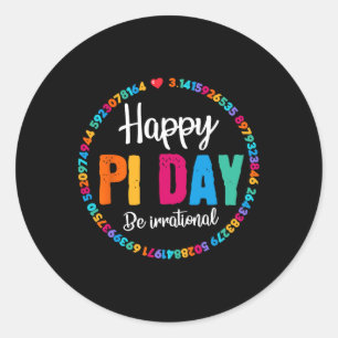 Happy Pi Day Pie Funny Wiskunde Coach Teacher Pi D Ronde Sticker