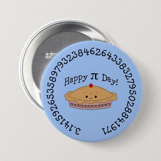 Happy Pi Day Pie Ronde Button 7,6 Cm (Voorkant /achterkant)