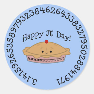 Happy Pi Day Pie Ronde Sticker