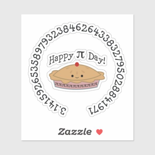 Happy Pi Day Pie Sticker (Vel)