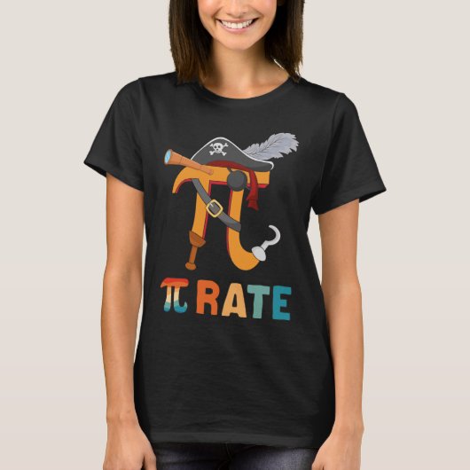 Happy Pi Day Pirate Funny Kinder Wiskunde Docenten T-shirt (Voorkant)
