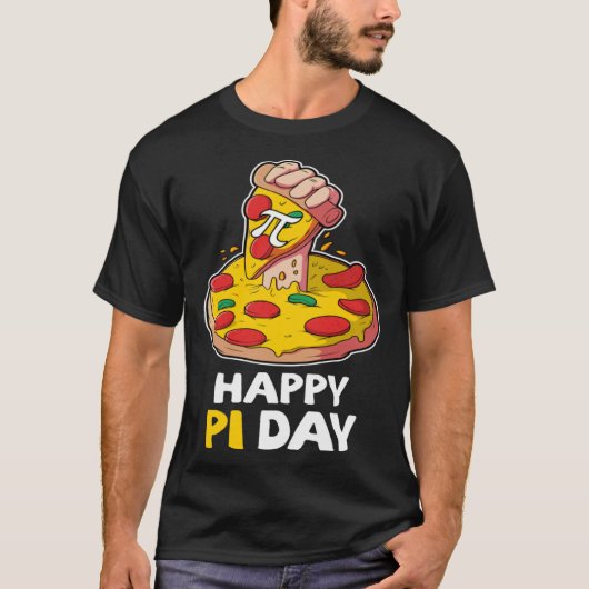 Happy Pi Day Pizza Geek Mathematic Nerds Funny Mat T-shirt (Voorkant)