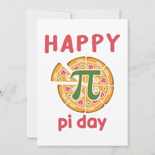 Happy Pi Day Pizza Grappige woordspeling Kaart (Voorkant)