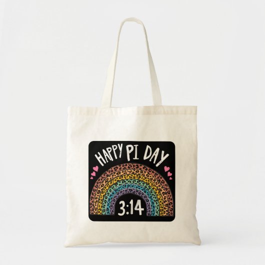 Happy Pi Day Rainbow Leopard Print Tote Bag (Voorkant)
