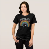 Happy Pi Day Rainbow Leopard Print Tri-Blend Shirt (Voorkant volledig)
