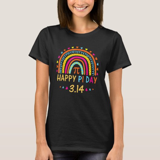 Happy Pi Day Rainbow Math Teacher Boys Girls Funny T-shirt (Voorkant)