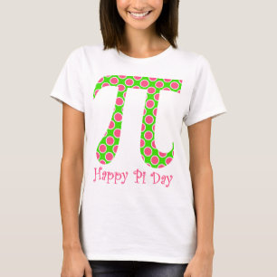 Happy Pi Day Retro Roze en Groen T-shirt