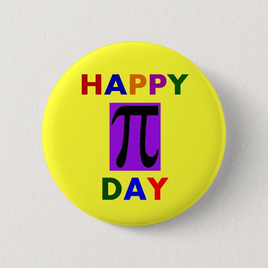 HAPPY PI DAY RONDE BUTTON 5,7 CM (Voorkant)
