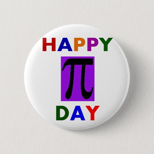 HAPPY PI DAY RONDE BUTTON 5,7 CM (Voorkant)