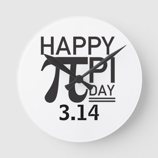 Happy Pi Day Ronde Klok (Voorkant)
