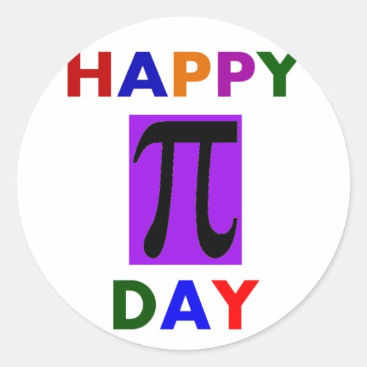 HAPPY PI DAY RONDE STICKER (Voorkant)