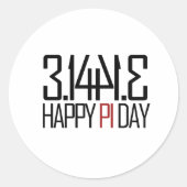 Happy Pi Day Ronde Sticker (Voorkant)