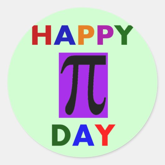 HAPPY PI DAY RONDE STICKER (Voorkant)