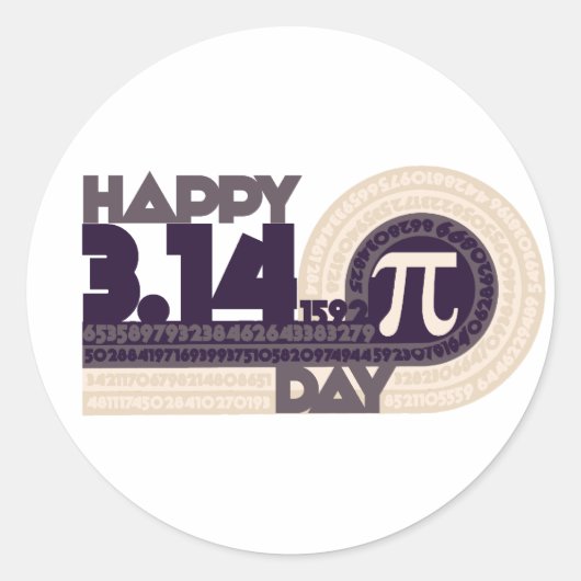 Happy pi Day Ronde Sticker (Voorkant)