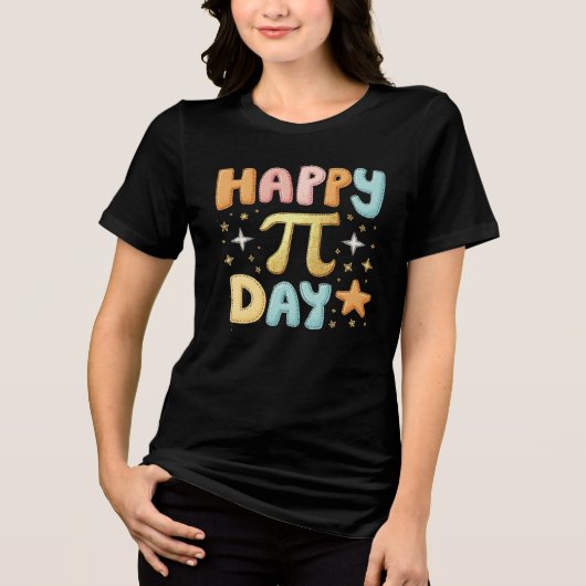 Happy Pi Day Schattige pastelontwerp Tri-Blend Shirt (Voorkant)