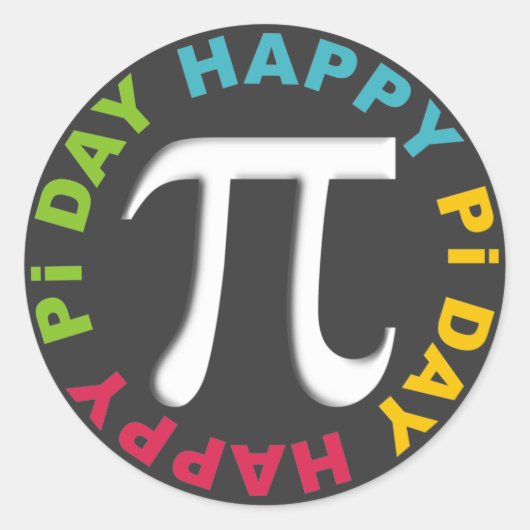Happy Pi Day Stickers felle kleuren (Voorkant)