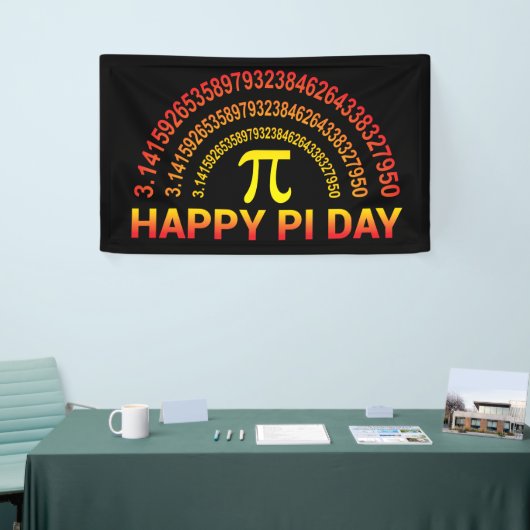 Happy Pi Day Symbool en Cijfers Spandoek (Beurs)