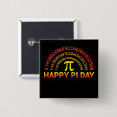 Happy Pi Day Symbool en Cijfers Vierkante Button 5,1 Cm (Voorkant /achterkant)