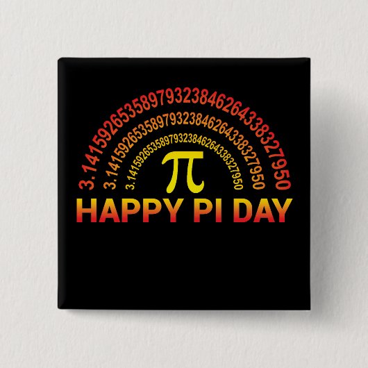 Happy Pi Day Symbool en Cijfers Vierkante Button 5,1 Cm (Voorkant)