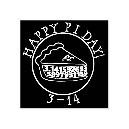 Happy Pi Day taartstempel Rubberstempel (Afrduk)