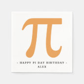 Happy Pi Day Verjaardag Wit en Sinaasappel Pi Symb Servet (Voorkant)