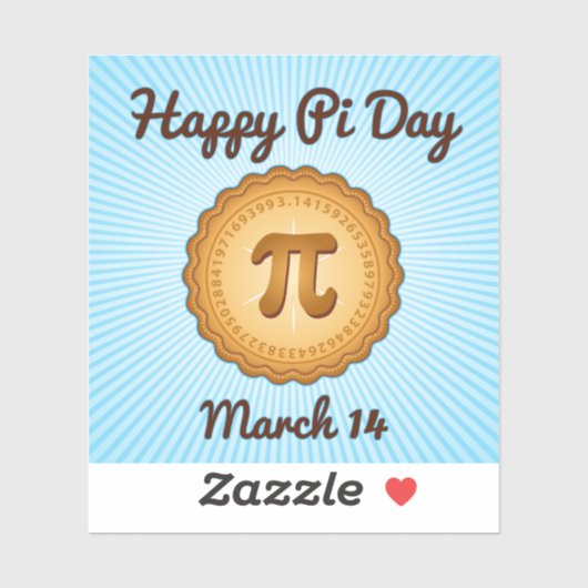 Happy Pi Day Vinyl Sticker (Vel)