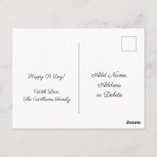 Happy Pi Day Wiskunde Digits 3.14 wiskunde Love Briefkaart (Achterkant)