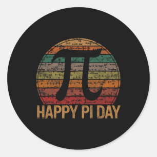 Happy Pi Day Wiskunde vergelijkt Sunset Gift Teach Ronde Sticker