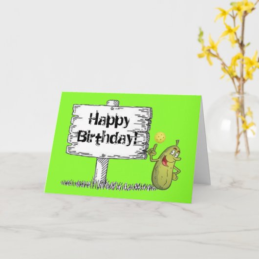 Happy Pickle Birthday! Kaart (Gele Bloem)