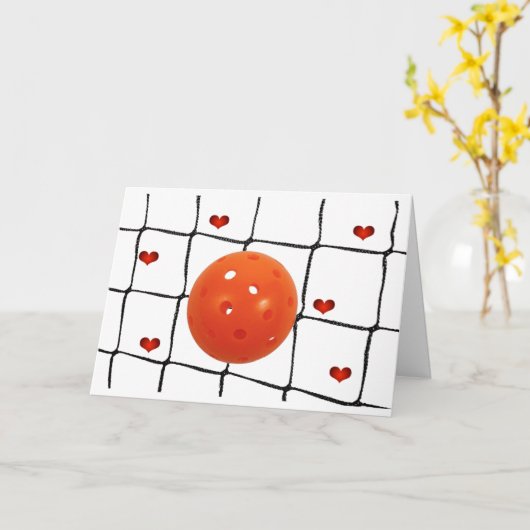 Happy Pickleball Valentijnsdag Kaart (Gele Bloem)