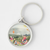 Happy Picknick bewerkbaar Verjaardag Kinder Tuin B Sleutelhanger (Voorkant)