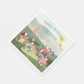 Happy Picknick bewerkbare Verjaardag Kinder Jongen Servet (Hoek)
