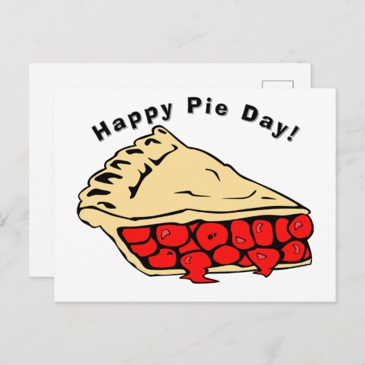 Happy Pie Day - Cherry Pie Briefkaart (Voorkant / Achterkant)