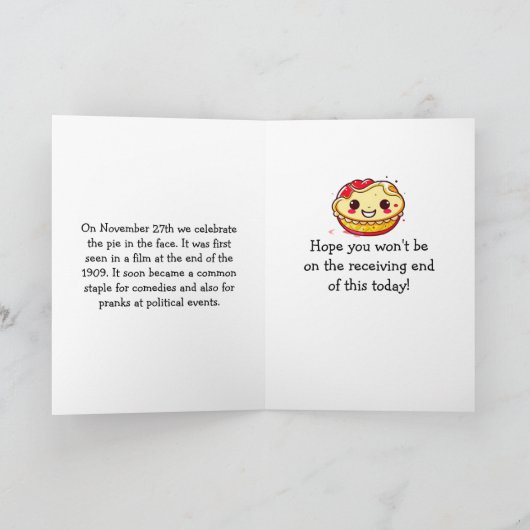 Happy Pie in the Face Day! | Nov 27th Kaart (Binnen)
