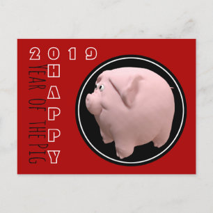Happy PIg 2019 3D Kies Kleur Briefkaart 1