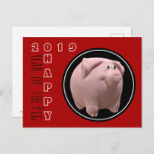 Happy PIg 2019 3D Kies Kleur Briefkaart 2 (Voorkant / Achterkant)