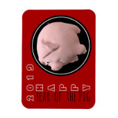 Happy PIg 2019 3D Kies Kleur P Magnet 1 Magneet (Verticaal)