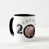 Happy PIg 2 jaar Grote 2019 Originele 3D 2-toon Mo Mok (Voorkant links)