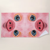 Happy Pig Beach Handdoek (Voorkant)
