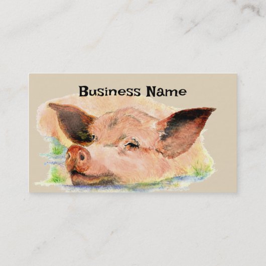 Happy Pig Boerderij Animal Business Visitekaartje (Achterkant)
