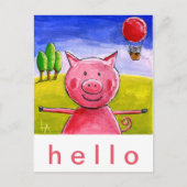 Happy Pig Briefkaart (Voorkant)