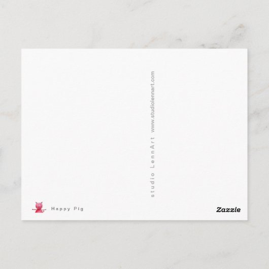 Happy Pig Briefkaart (Achterkant)